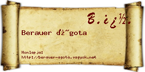 Berauer Ágota névjegykártya